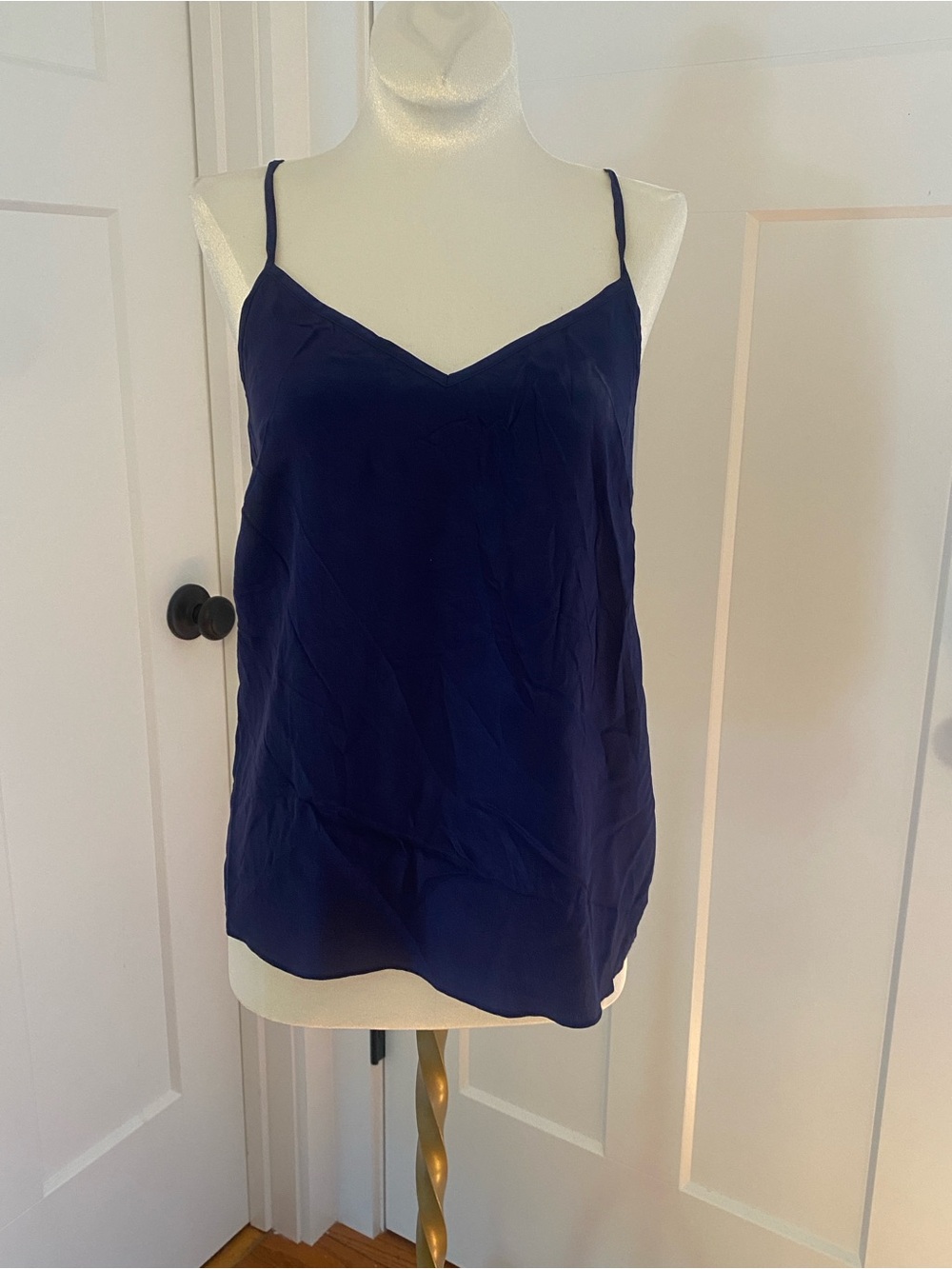 Lilly pulitzer silk Navy Spaghetti Strap V-Neck‎ Camisole tank  Womens XS